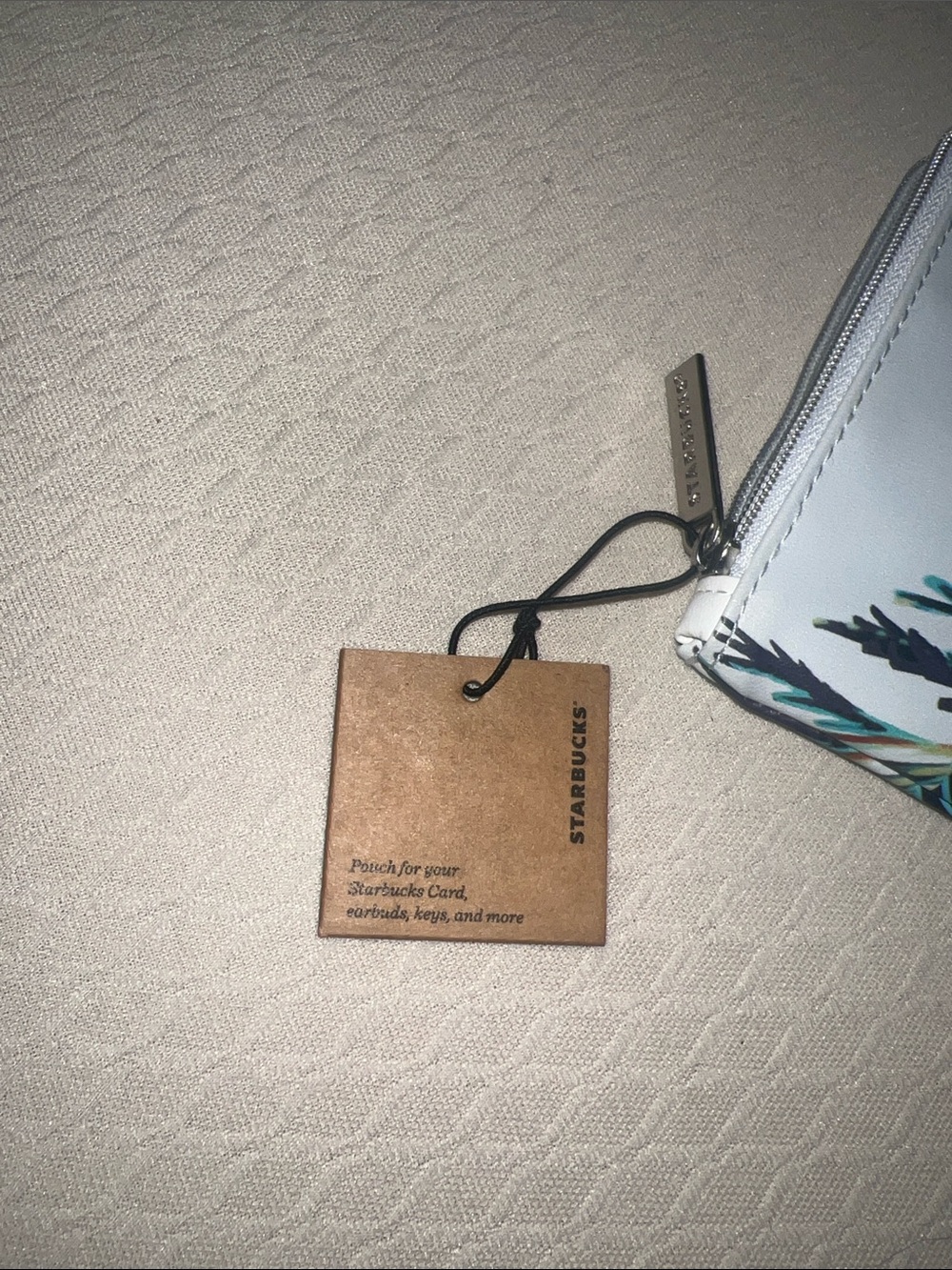 Starbucks Washington Small Zip Pouch/Coin/Key - White & Teal - Picture 4 of 5